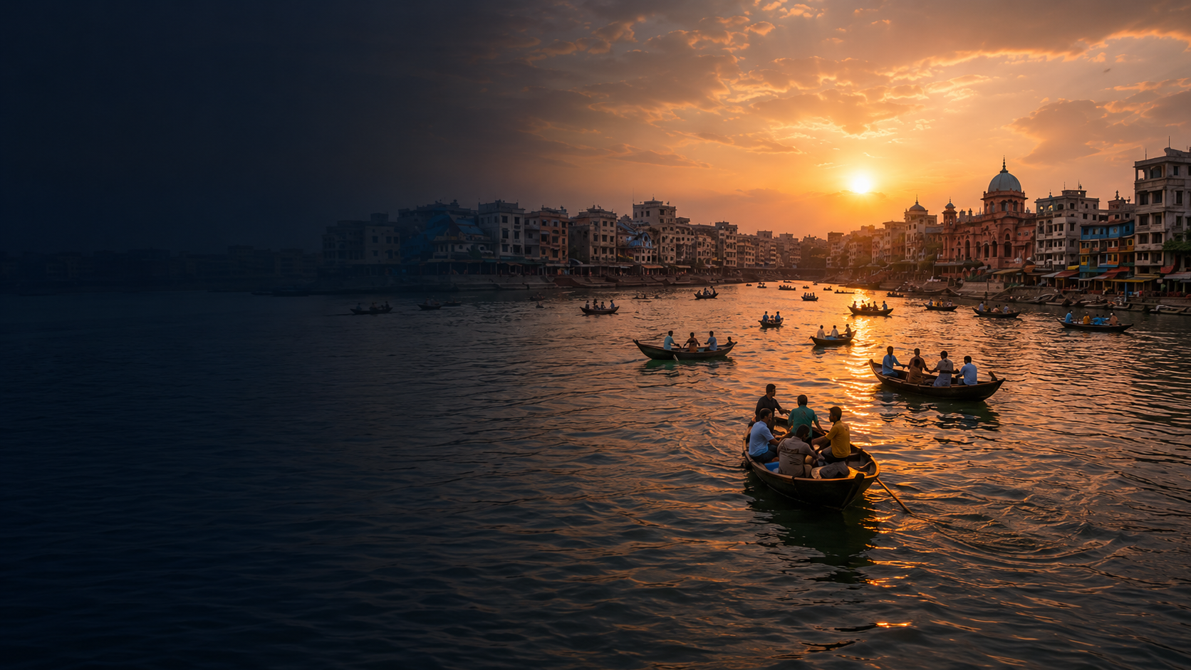 Buriganga sunset reflection